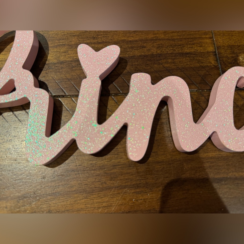 Pink Glitter 'Princess' Wall Decor - Picture 2 of 2